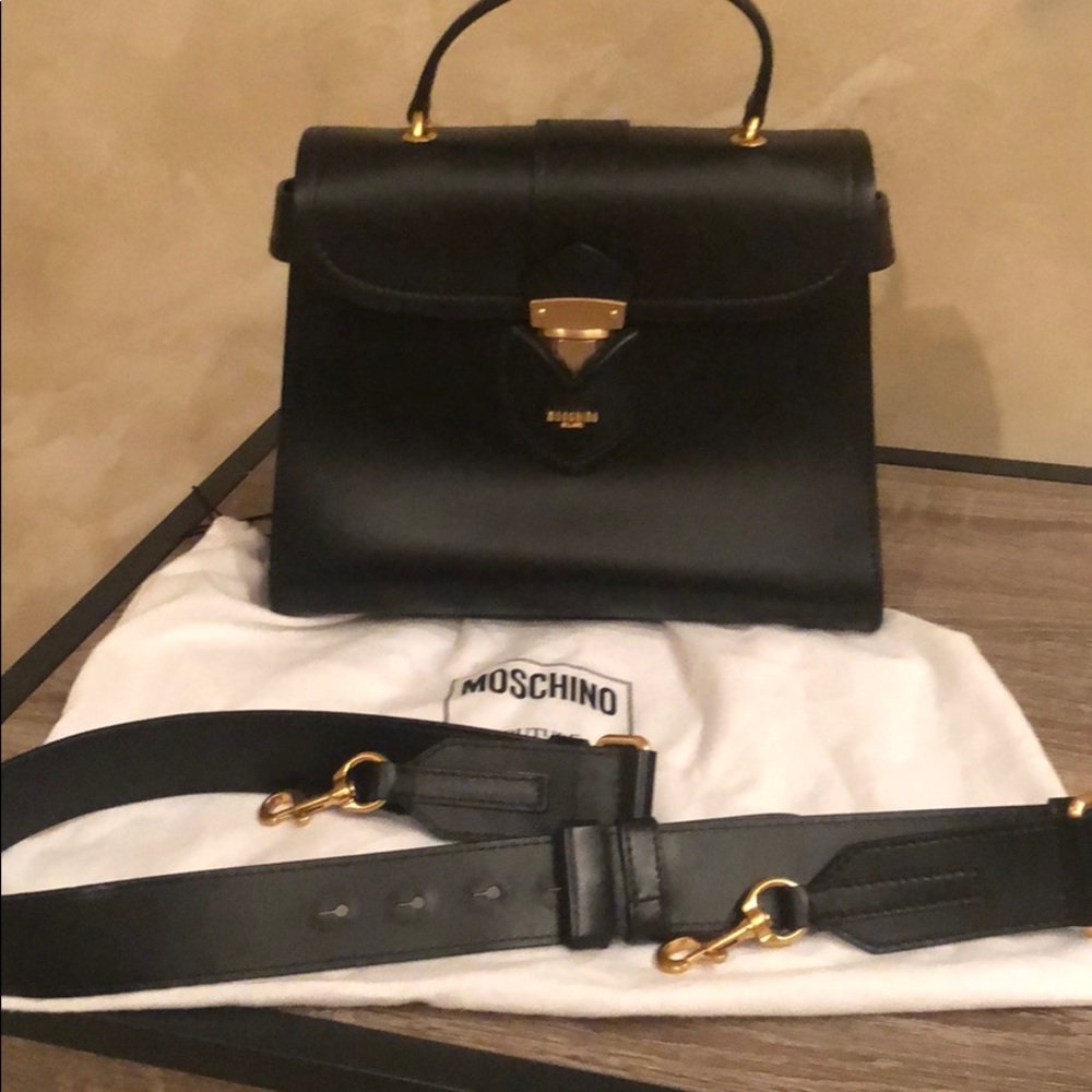 Beautiful Moschino Couture Leather Italian Handbag